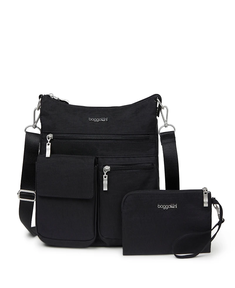 Baggallini Women's Modern Everywhere Slim Crossbody with Rfid Wristlet, Set 2 Piece