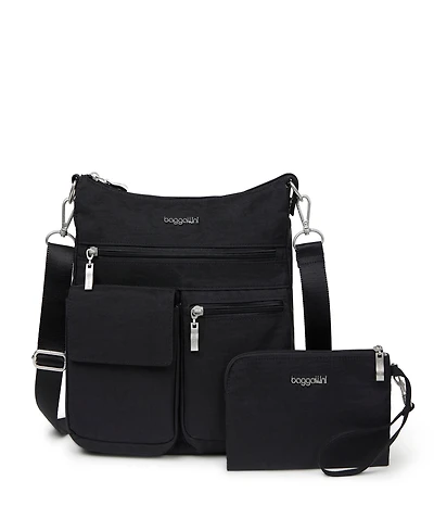 Baggallini Women's Modern Everywhere Slim Crossbody with Rfid Wristlet, Set 2 Piece