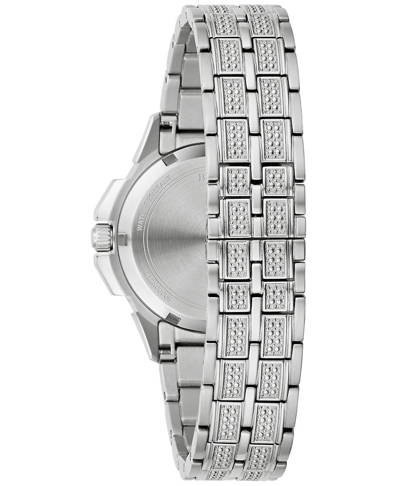 Bulova Women's Crystal Octava Stainless Steel Bracelet Watch 34mm