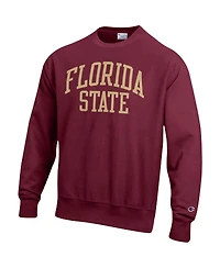 Men's Champion Garnet Florida State Seminoles Arch Reverse Weave Pullover Sweatshirt