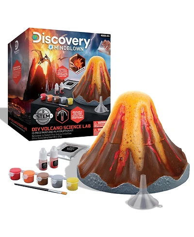 Discovery #Mindblown Do-It-Yourself Volcano Science Lab, 12 Piece Paint and Play Eruption Kit