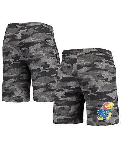 Men's Concepts Sport Charcoal, Gray Kansas Jayhawks Camo Backup Terry Jam Lounge Shorts