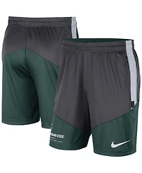 Men's Nike Charcoal and Green Michigan State Spartans Team Performance Knit Shorts