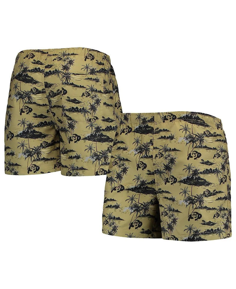 Men's Foco Gold Colorado Buffaloes Island Palm Swim Trunks