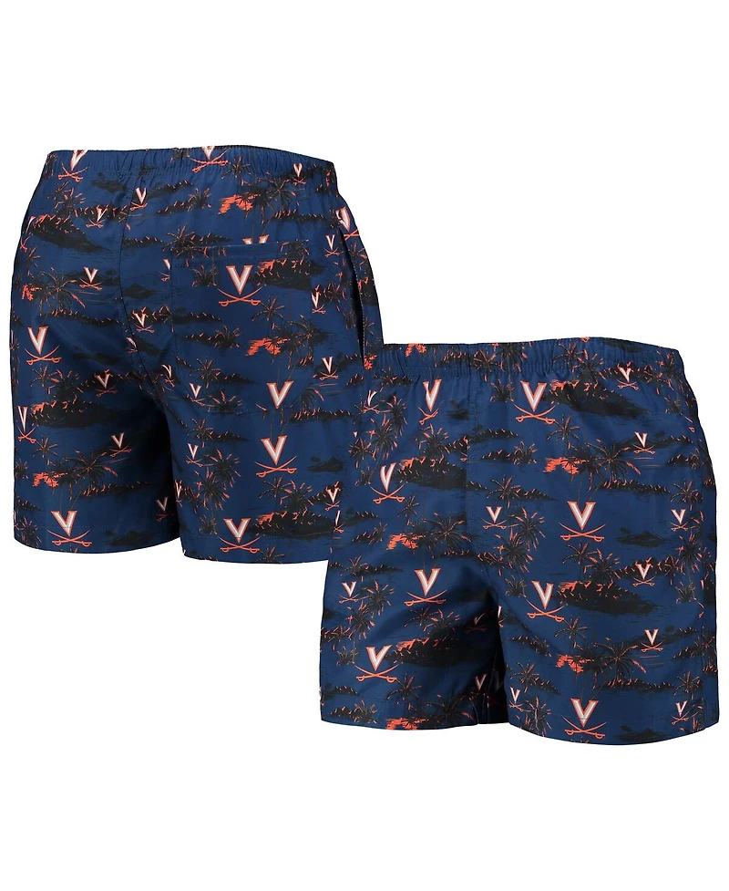 Men's Foco Navy Virginia Cavaliers Island Palm Swim Trunks
