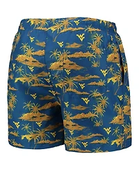 Men's Foco Navy West Virginia Mountaineers Island Palm Swim Trunks