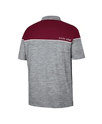 Men's Colosseum Heathered Gray, Maroon Texas A&M Aggies Birdie Polo Shirt