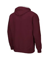 Men's Colosseum Maroon Mississippi State Bulldogs Big and Tall Full-Zip Hoodie