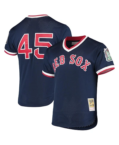 Men's Mitchell & Ness Pedro Martinez Navy Boston Red Sox 1999 Cooperstown Collection Mesh Batting Practice Jersey