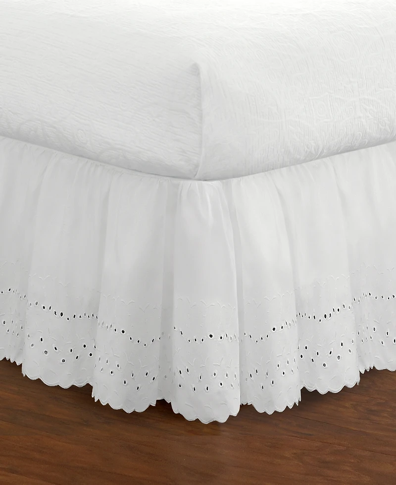 Fresh Ideas Ruffled Eyelet 18" Drop Bedskirt