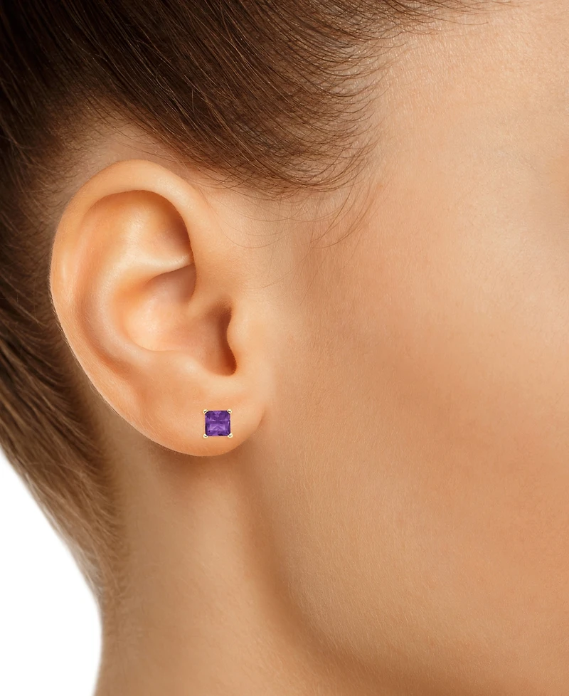 Amethyst Square Stud Earrings (5/8 ct. t.w.) 14k Gold