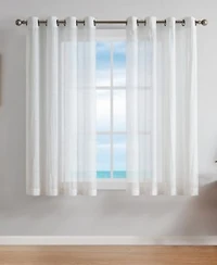 Nautica Cordelia Crushed Sheer Grommet Window Curtain Wide Panel Pair Collection