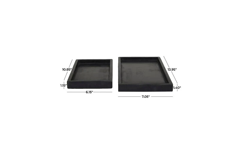 Marble Modern 2 Piece Tray Set