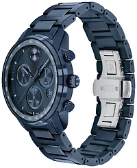 Movado Men's Bold Verso Dark Blue Ionic Plated Steel Bracelet Watch 44mm