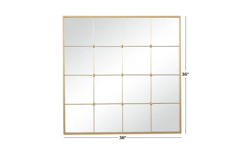Metal Glam Wall Mirror, 36" x 1" x 36"