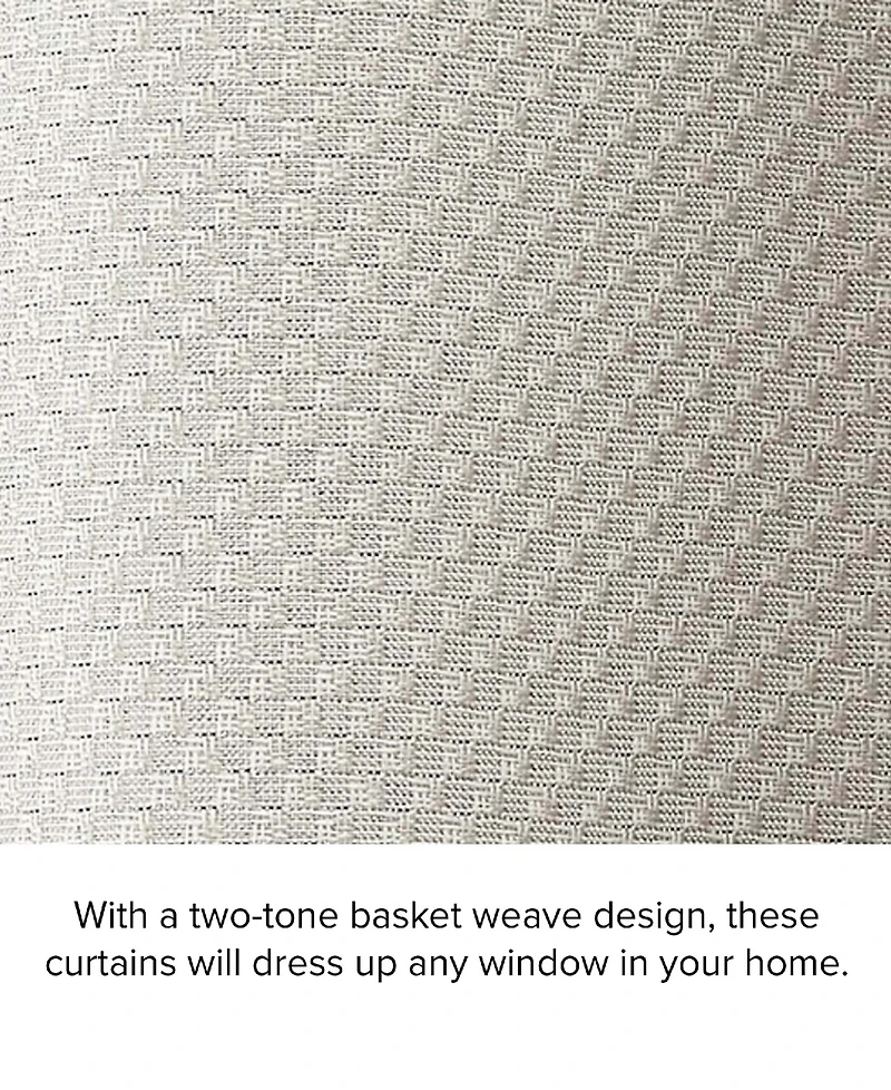 Lucky Brand Ember Thermal Woven Room Darkening Grommet Window Curtain Panel Pair with Tiebacks