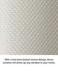 Lucky Brand Ember Thermal Woven Room Darkening Grommet Window Curtain Panel Pair with Tiebacks