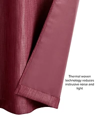 Lucky Brand Solana Thermal Woven Room Darkening Grommet Window Curtain Panel Pair with Tiebacks, 38" x 96"