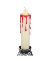 Antique-Like Skull Trio 3 Piece Halloween Candelabra Set, 13.75"