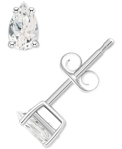 White Topaz Pear Stud Earrings (1/2 ct. t.w.) 14k Gold