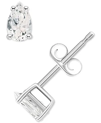 White Topaz Pear Stud Earrings (1/2 ct. t.w.) 14k Gold
