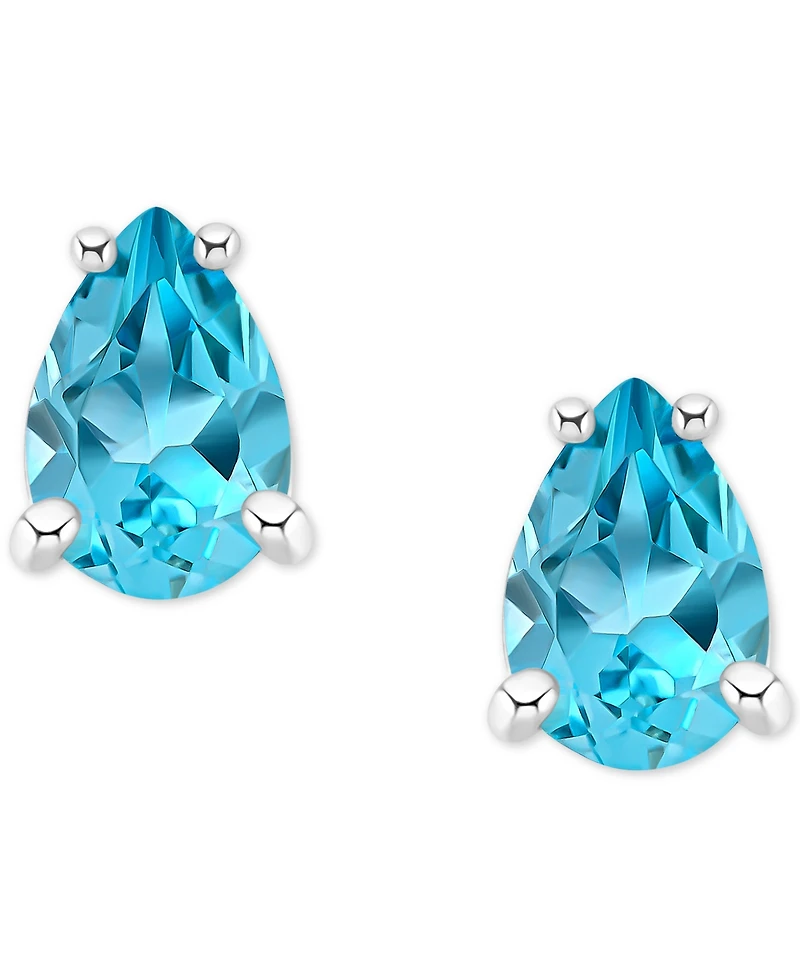 Blue Topaz Pear Stud Earrings (1 ct. t.w.) 14k Gold