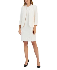 Anne Klein Missy Executive Collection Shawl-Collar Sleeveless Sheath Dress Suit