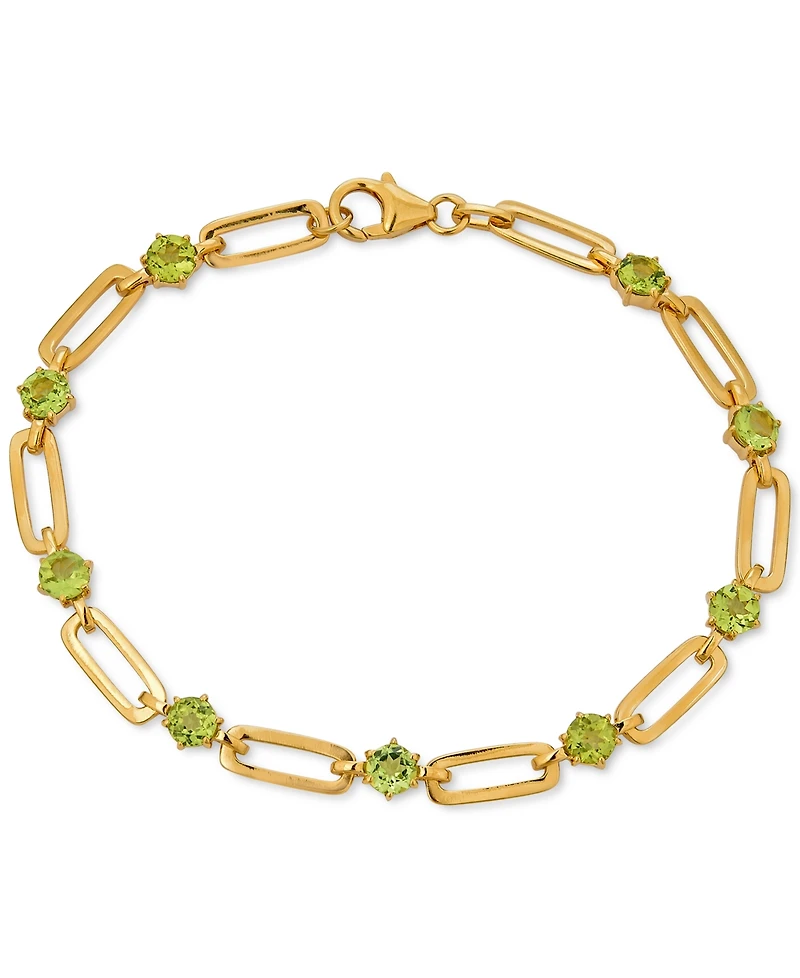 Garnet Paperclip Link Bracelet (4 ct. t.w.) in 14k Gold-Plated Sterling Silver (Also in Citrine, Amethyst, Peridot, & Sky Blue Topaz)