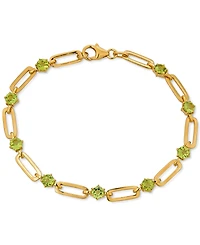 Garnet Paperclip Link Bracelet (4 ct. t.w.) in 14k Gold-Plated Sterling Silver (Also in Citrine, Amethyst, Peridot, & Sky Blue Topaz)