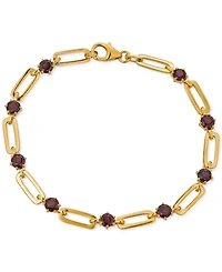 Garnet Paperclip Link Bracelet (4 ct. t.w.) 14k Gold-Plated Sterling Silver (Also Citrine, Amethyst, Peridot, & Sky Blue Topaz)
