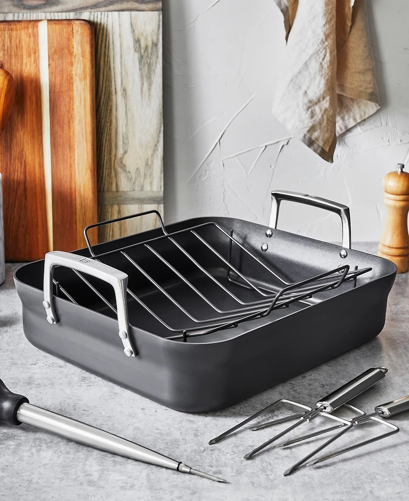 Zwilling Motion 16 X 14 Inch Aluminum Hard Anodized Roasting Pan Nonstick
