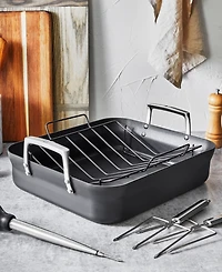 Zwilling Motion 16 X 14 Inch Aluminum Hard Anodized Roasting Pan Nonstick