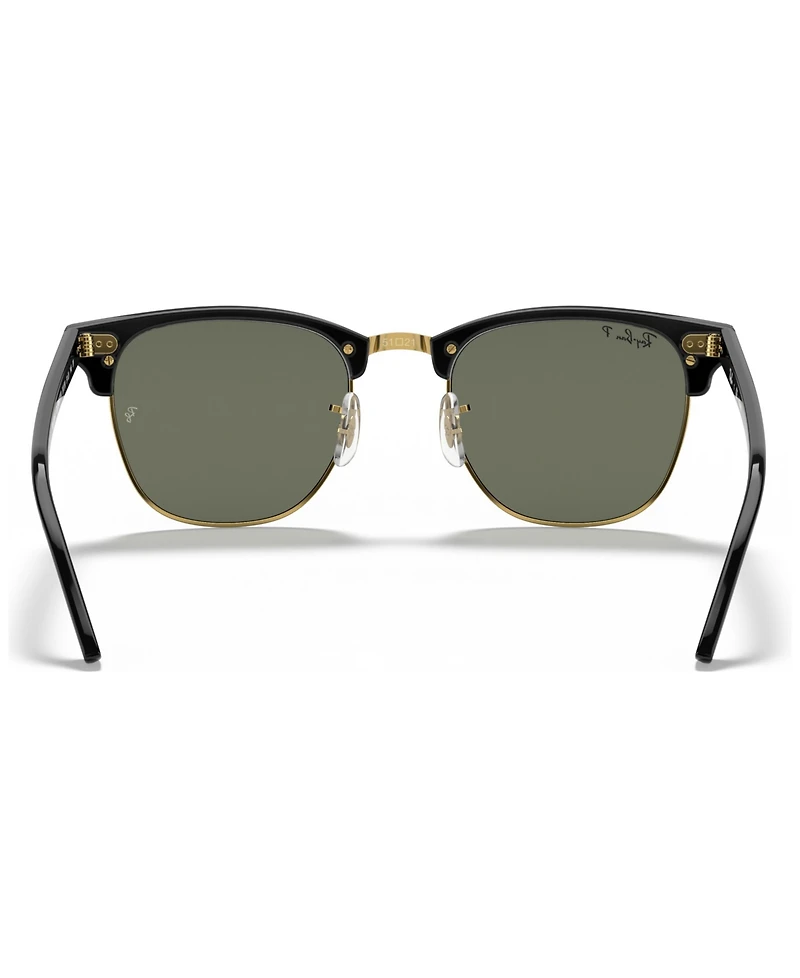 Ray-Ban Unisex Polarized Low Bridge Fit Sunglasses, RB3016F Clubmaster Classic 55