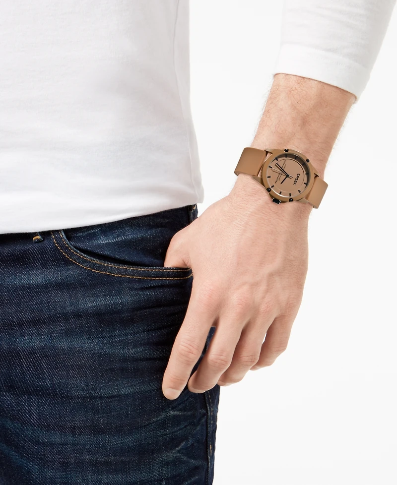 Spgbk Watches Unisex Sandhill Brown Silicone Strap Watch 44mm