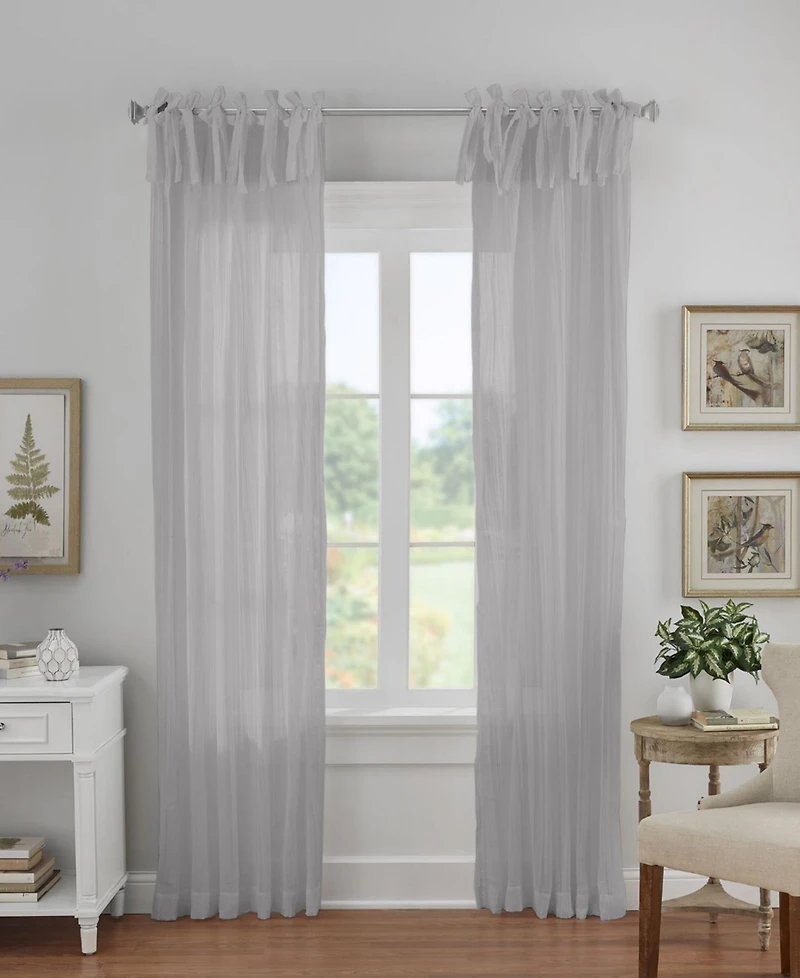 Elrene Home Fashions Jolie Semi Sheer Tab Top Window Curtain