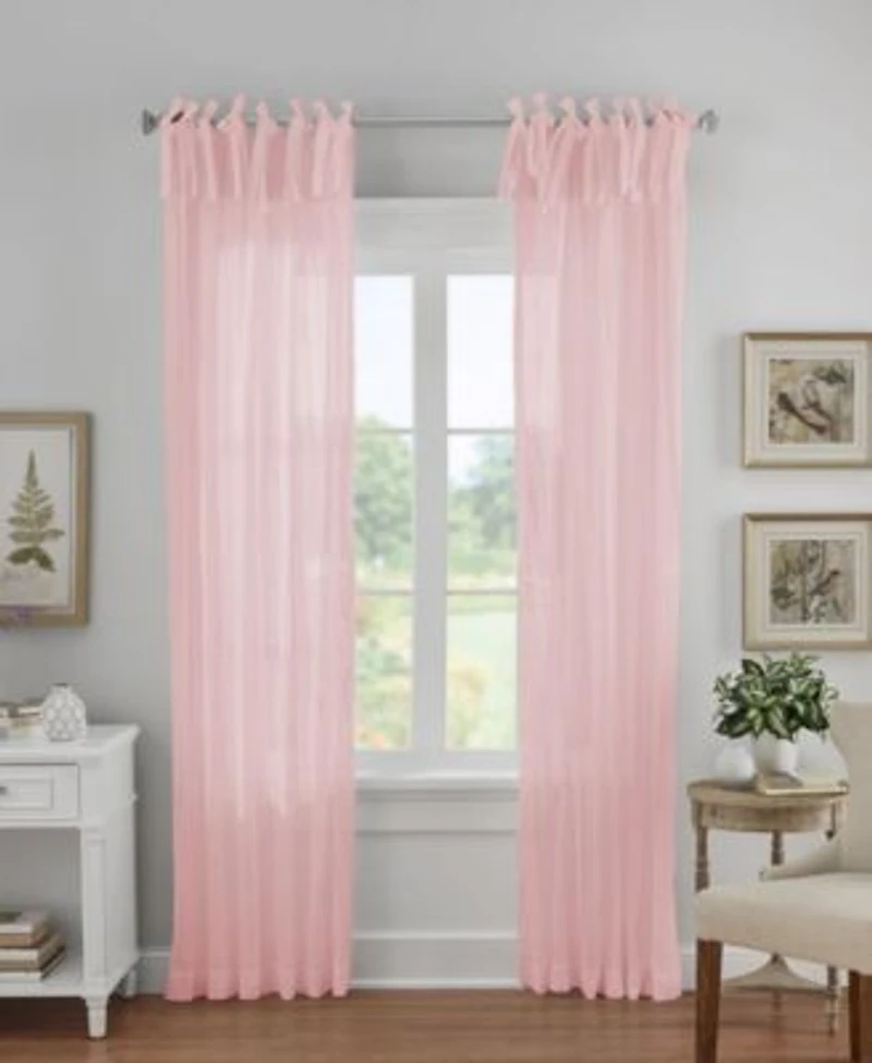 Elrene Home Fashions Jolie Semi Sheer Tab Top Window Curtain