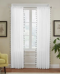 Elrene Home Fashions Bianca Semi-Sheer Window Curtain with Tassels