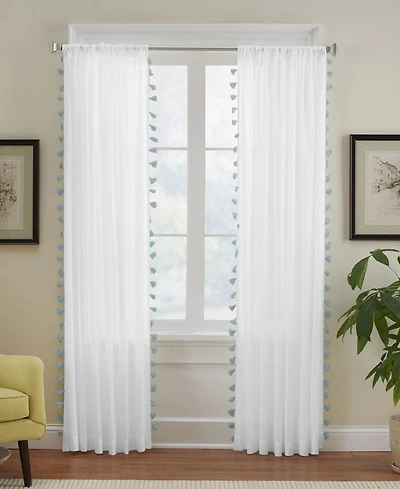 Elrene Home Fashions Bianca Semi-Sheer Window Curtain with Tassels