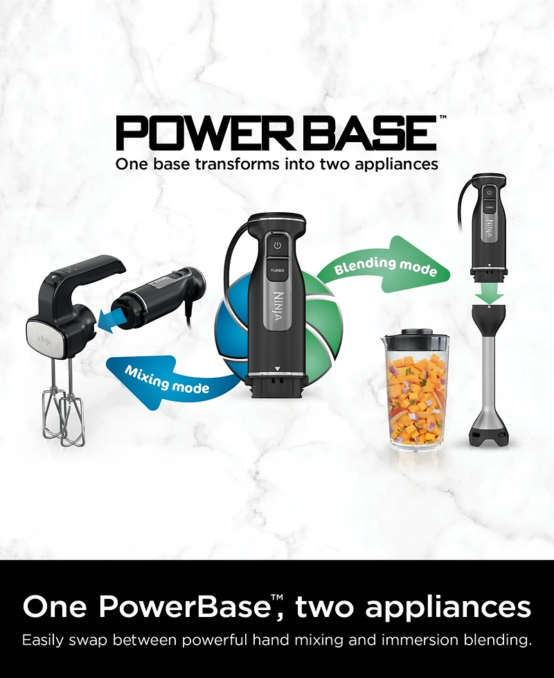 Ninja Foodi Power Mixer System Immersion Blender & Hand Mixer, CI101