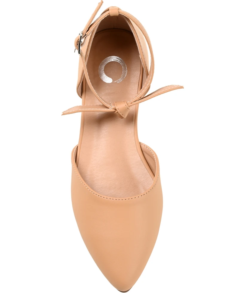 Journee Collection Women's Vielo Bow Ankle Strap Flats