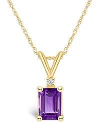 Amethyst (1 ct. t.w.) and Diamond Accent Pendant Necklace in 14K Yellow Gold or 14K White Gold