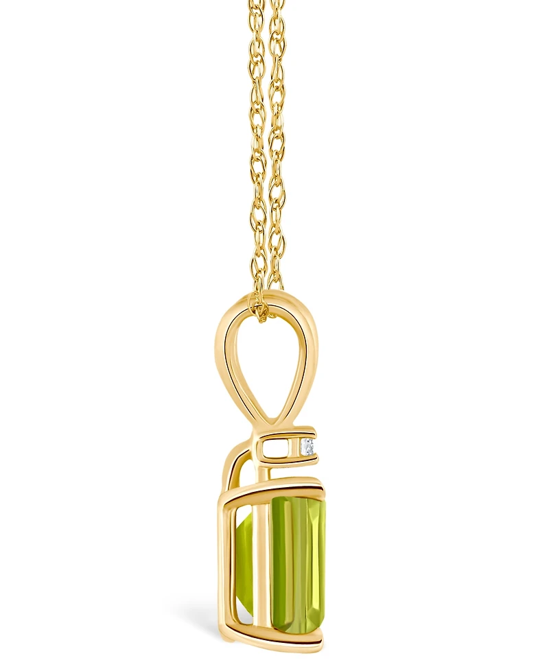 Peridot (1-1/10 ct. t.w.) and Diamond Accent Pendant Necklace in 14K Yellow Gold or 14K White Gold