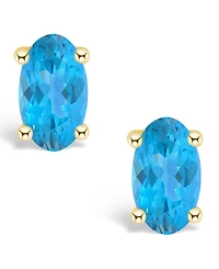 Blue Topaz (1/2 ct. t.w.) Stud Earrings 14K White Gold or