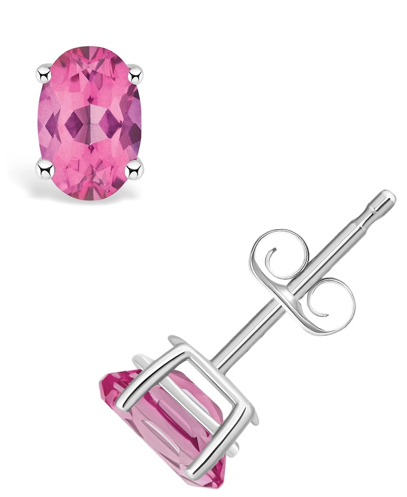 Pink Topaz (1-1/7 ct. t.w.) Stud Earrings 14K Yellow Gold or White