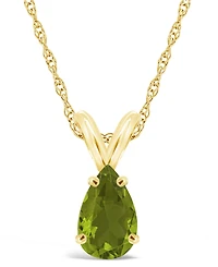 Peridot Pendant Necklace (1-1/3 ct.t.w) in 14K Yellow Gold