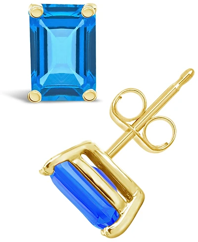 Blue Topaz (1-3/8 ct. t.w.) Stud Earrings 14K Yellow Gold or White