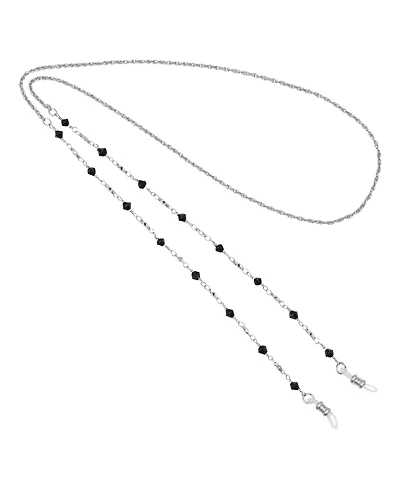 2028 Silver-Tone Black Eyeglass Holder