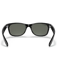 Ray-Ban Unisex Polarized Low Bridge Fit Sunglasses, RB2132F New Wayfarer Classic 55