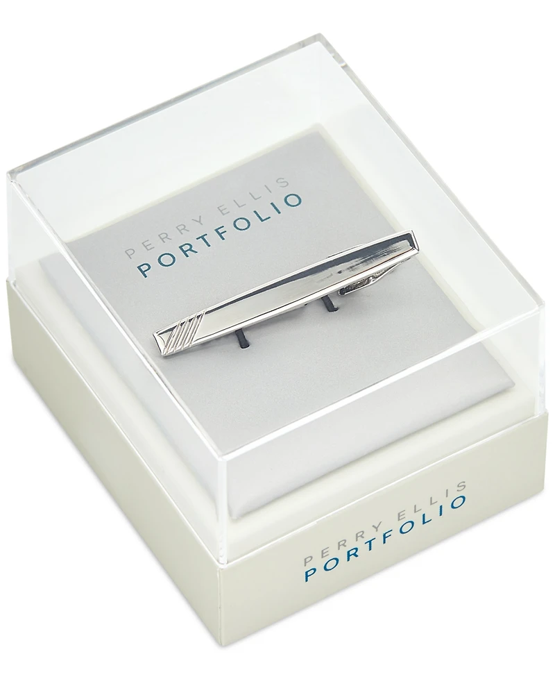 Perry Ellis Portfolio Men's Triple-Stripe Tie Bar