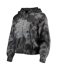 Women's Mitchell & Ness Black Green Bay Packers Galaxy Full-Zip Windbreaker Hoodie Jacket